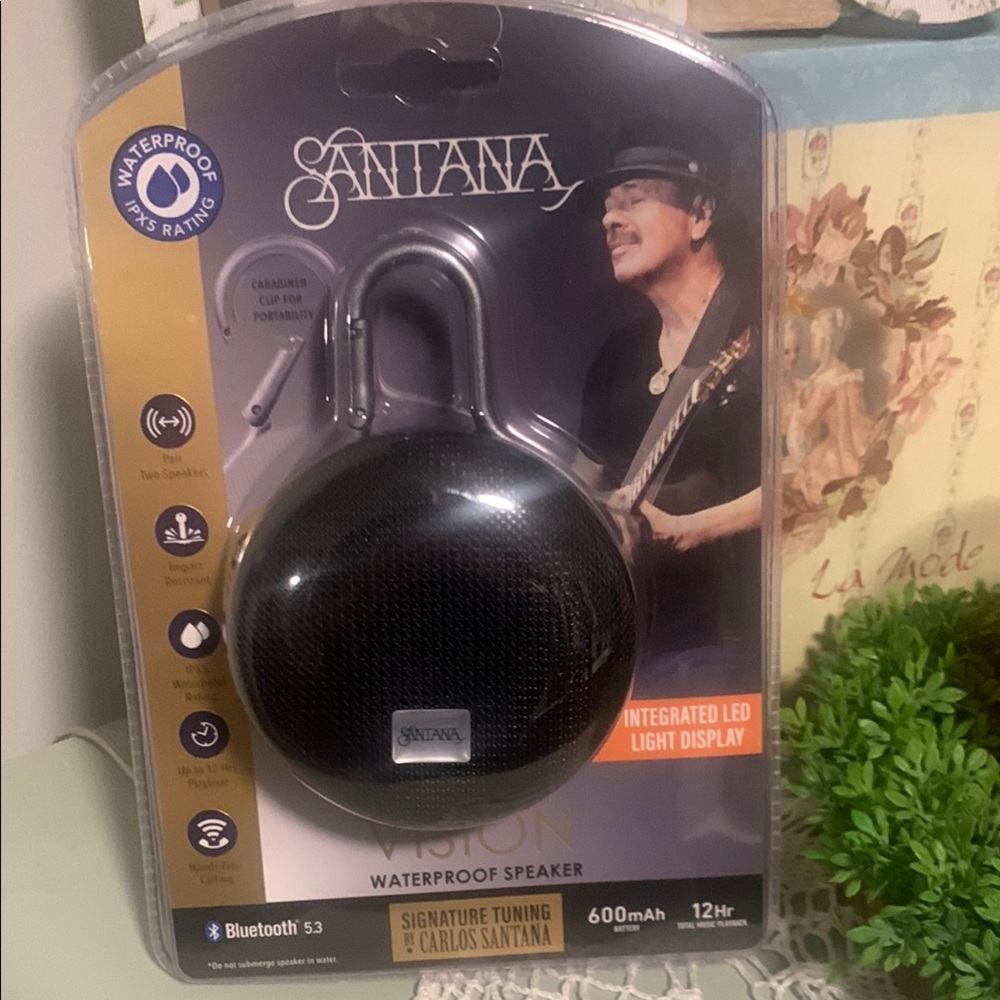 Carlos Santana Black Bluetooth Speaker